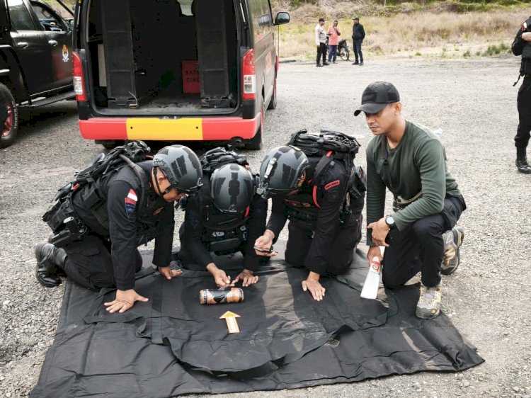 Polres Flores Timur Bersama Tim Jibom Brimob Polda NTT Amankan dan Musnahkan Bom Rakitan Aktif di Adonara Timur