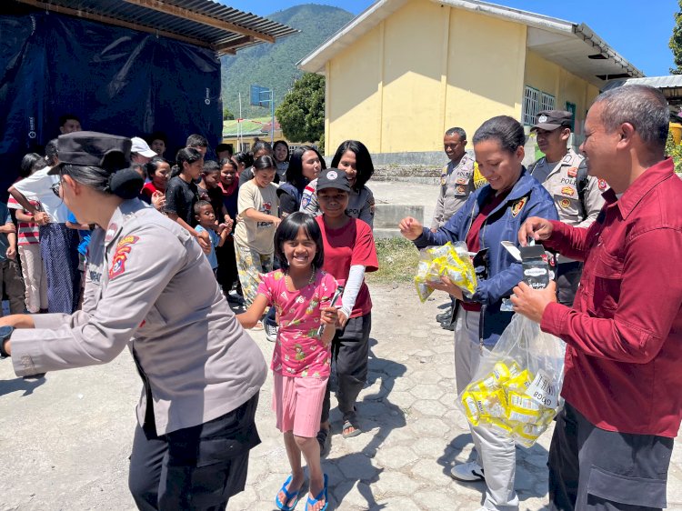 Polres Manggarai Hadirkan Keceriaan di Tengah Trauma, Puluhan Anak Penyintas Gempa Ikuti Trauma Healing