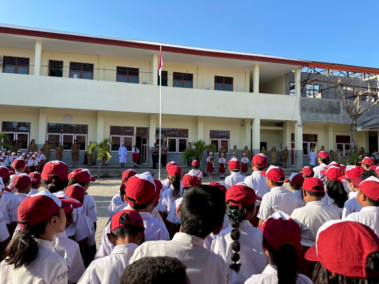 Sinergi Kepolisian dan Pendidikan, Ditpamobvit Polda NTT Beri Penyuluhan Karakter dan Keamanan di SDK Sta. Maria Assumpta Kupang