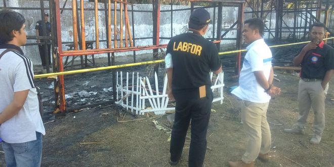 Polres Sumba Timur datangkan Tim Puslabfor Polda Bali cek penyebab kebakaran di THR