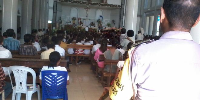 Misa Perayaan HUT Paroki Stella Maris Atapupu ke-134 diamankan aparat Polsek Kakuluk Mesak