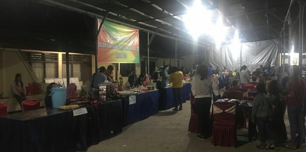 Sambut HUT Bhayangkara ke 72, Terlihat Pengunjung Padati Event Bazar & Pasar Murah Sembako Hari Kedua