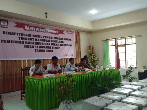 Enam Polsek di Kabupaten Malaka Amankan Rapat Pleno Hasil Penghitungan Suara Pilgub NTT 2018