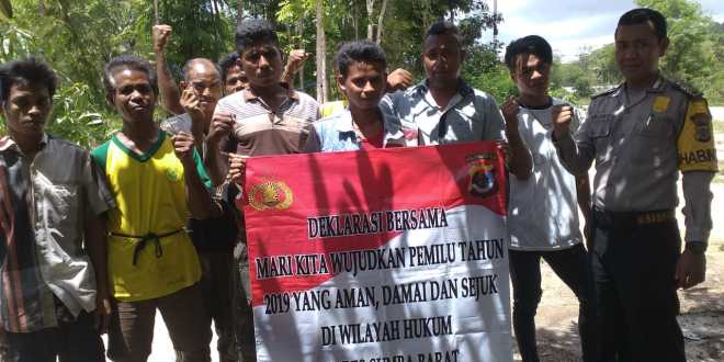 “Deklarasi & Ikrar Bersama” Pemilu 2019 oleh Bripka Arjiko Warga Desa Beradolu
