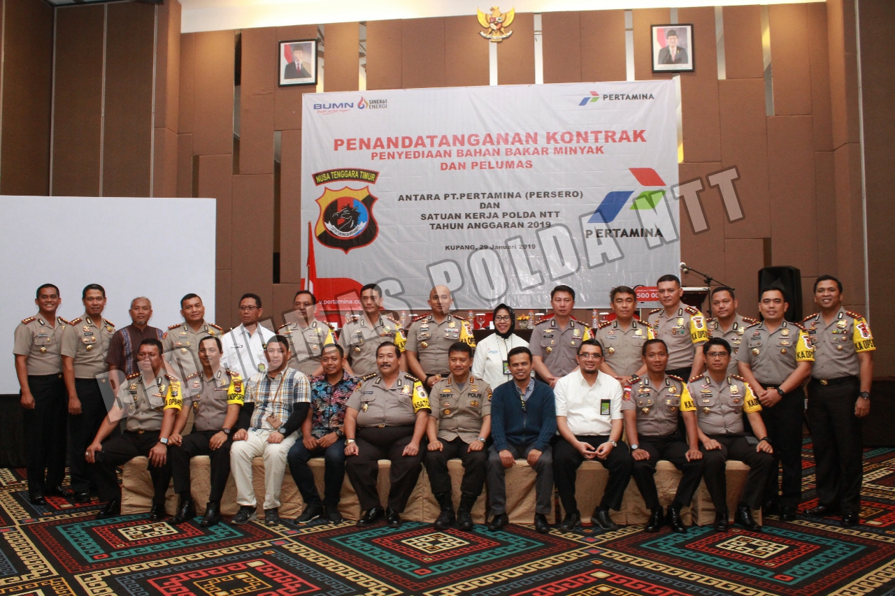 Polda NTT dan PT.Pertamina Persero Tanda Tangan Kontrak Kerja Sama Pembelian BBMP T.A.2019