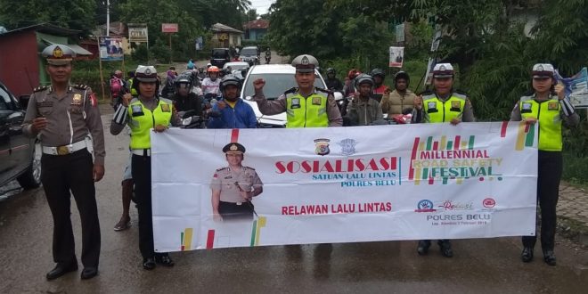 Sat Lantas Polres Belu Gelorakan Millenial Road Safety Festival di Simpang Kota Atambua