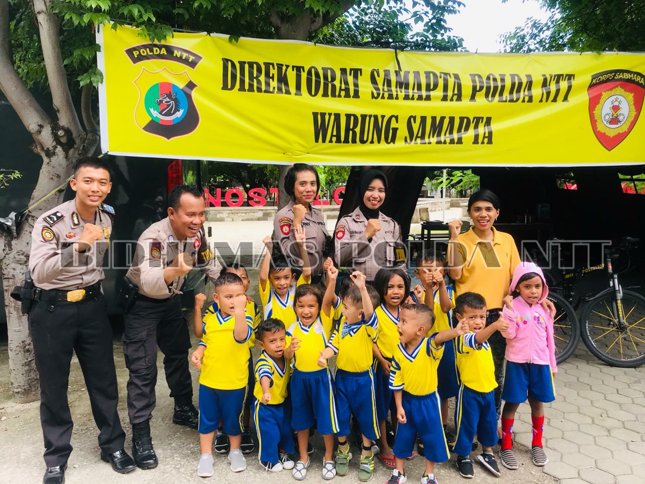 Warung Samapta Ditsamapta Polda NTT mendapat kunjungan istimewa dari Anak-anak Paud Pelita Nusa