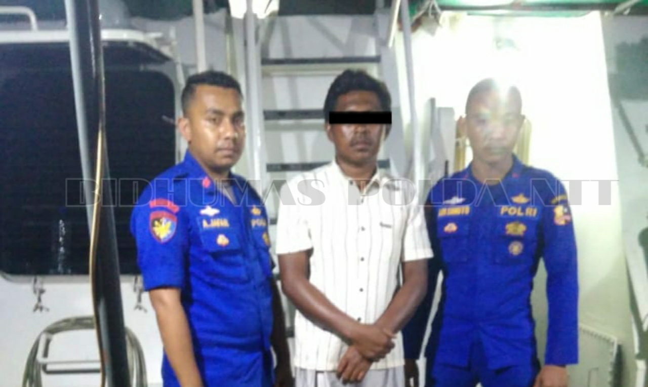 Kapal Patroli Cucak Rawa 5004 Dalpus Polda NTT dan Polda Maluku Amankan Pelaku Pencurian dua Ekor Penyu