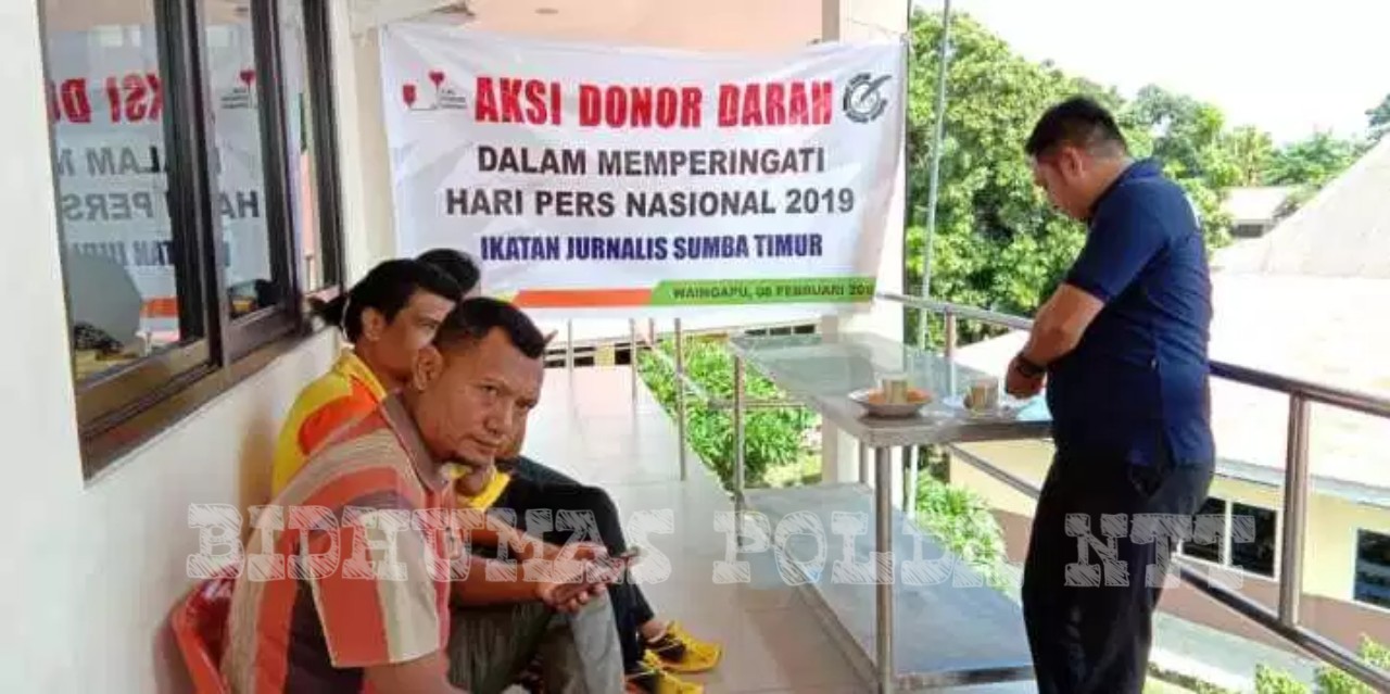 Sambut HPN 2019, Polres Sumba Timur Giat Donor Darah