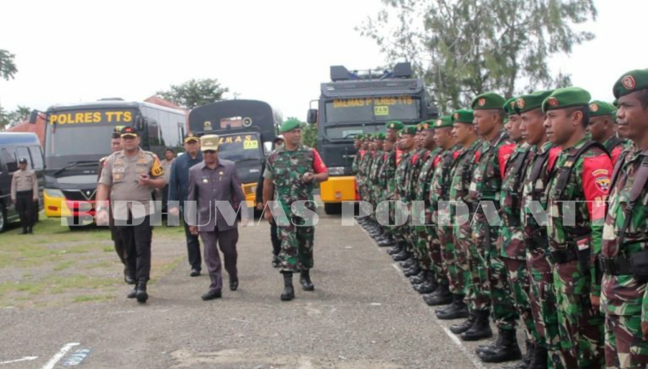 Polres TTS Gelar Apel Gabungan Kesiapan Pengawalan Logistik dan Pengamanan TPS Pemilu 2019