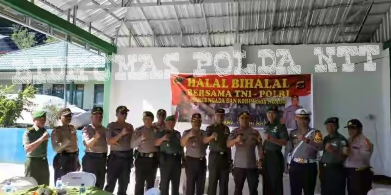 Personel Polres Ngada Bersama Kodim 1625/Ngada Gelar Halal-Bihalal Dalam Rangka Idul Fitri 1440 H