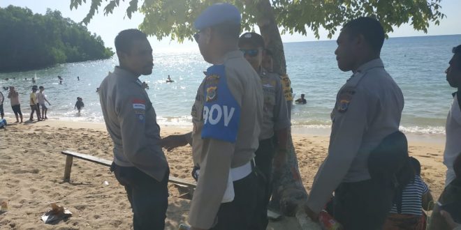 Cegah Kriminalitas di Libur Lebaran, Polsek Kakuluk Mesak dan Sat Pol Air Pantau Aktivitas Masyarakat di Sejumlah Tempat Wisata