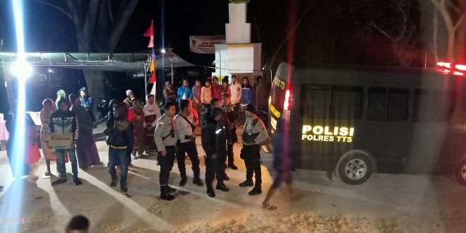 Personel Polres TTS Pam Gerak Jalan 45 Kilo Meter