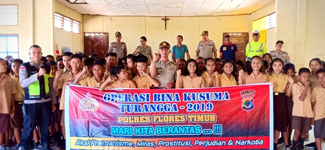 Polres Flotim Gelar Operasi Bina Kusuma Tungga 2019 di SMP ST. Yosef larantuka