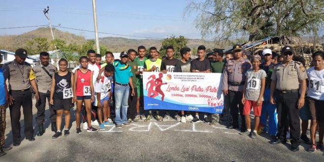 Polsek Kakuluk Mesak Laksnakan Pengamanan Lomba Lari 5 KM di Desa Fatuketi