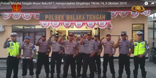 Polsek Malaka Tengah Ucap Selamat HUT TNI ke 74