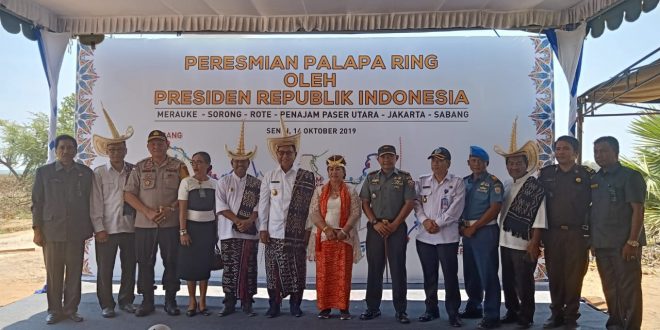 Kapolres Rote Ndao Hadiri Peresmian “Tol Langit” Palapa Ring Indonesia Timur Oleh Presiden Joko Widodo