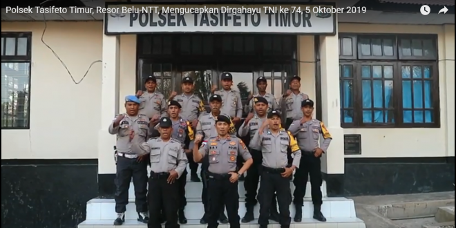 Polsek Tasifeto Timur dan Anggota Ucap Selamat HUT TNI ke 74